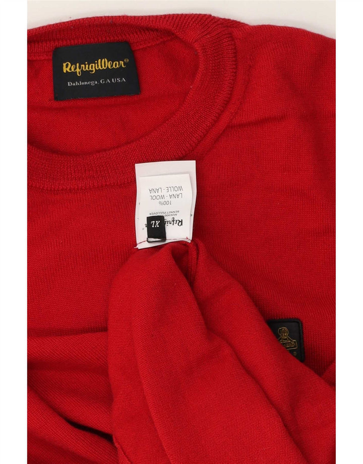 Мужской свитер Refrigiwear с круглым вырезом XL, красная шерсть