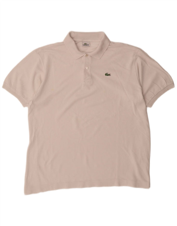 Мужская рубашка-поло Lacoste, размер 7, 2XL, белый хлопок