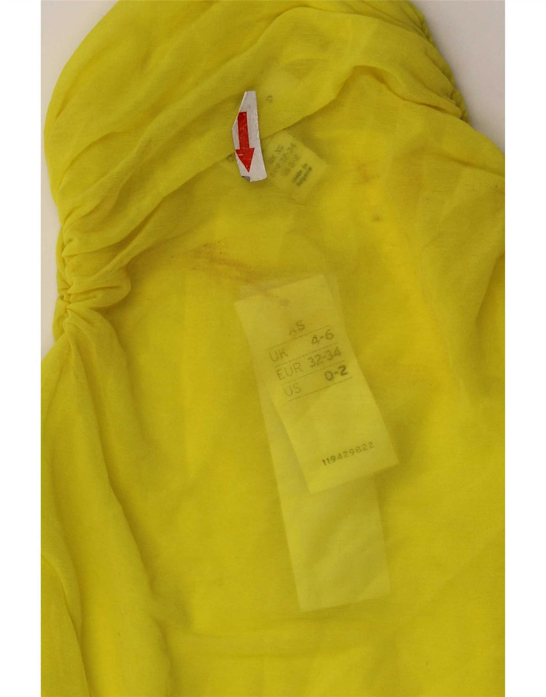Женский прозрачный топ на одно плечо Topshop UK 4/6 XS, желтый полиэстер