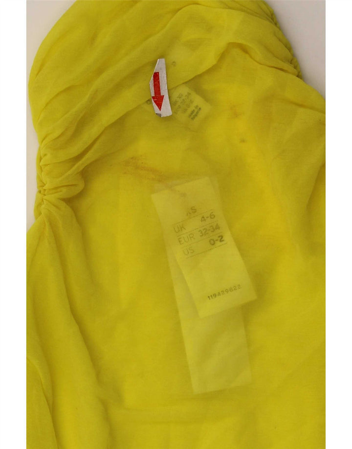 Женский прозрачный топ на одно плечо Topshop UK 4/6 XS, желтый полиэстер