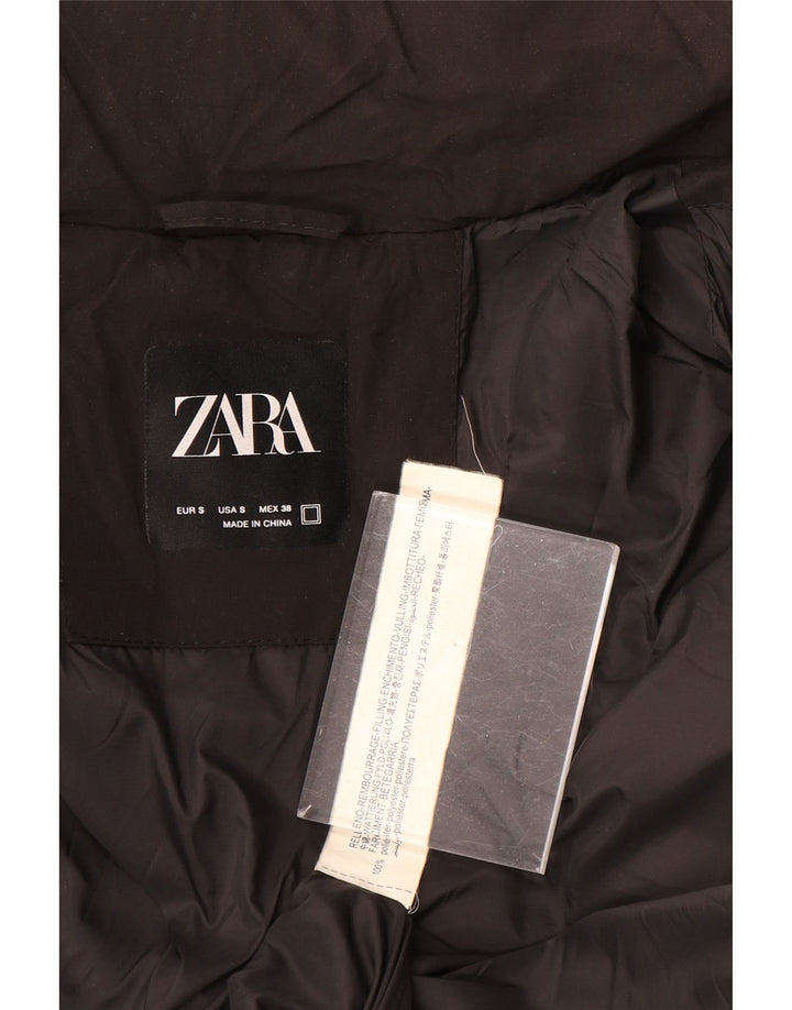Мужская стеганая куртка с капюшоном Zara UK 36, маленький черный полиэстер
