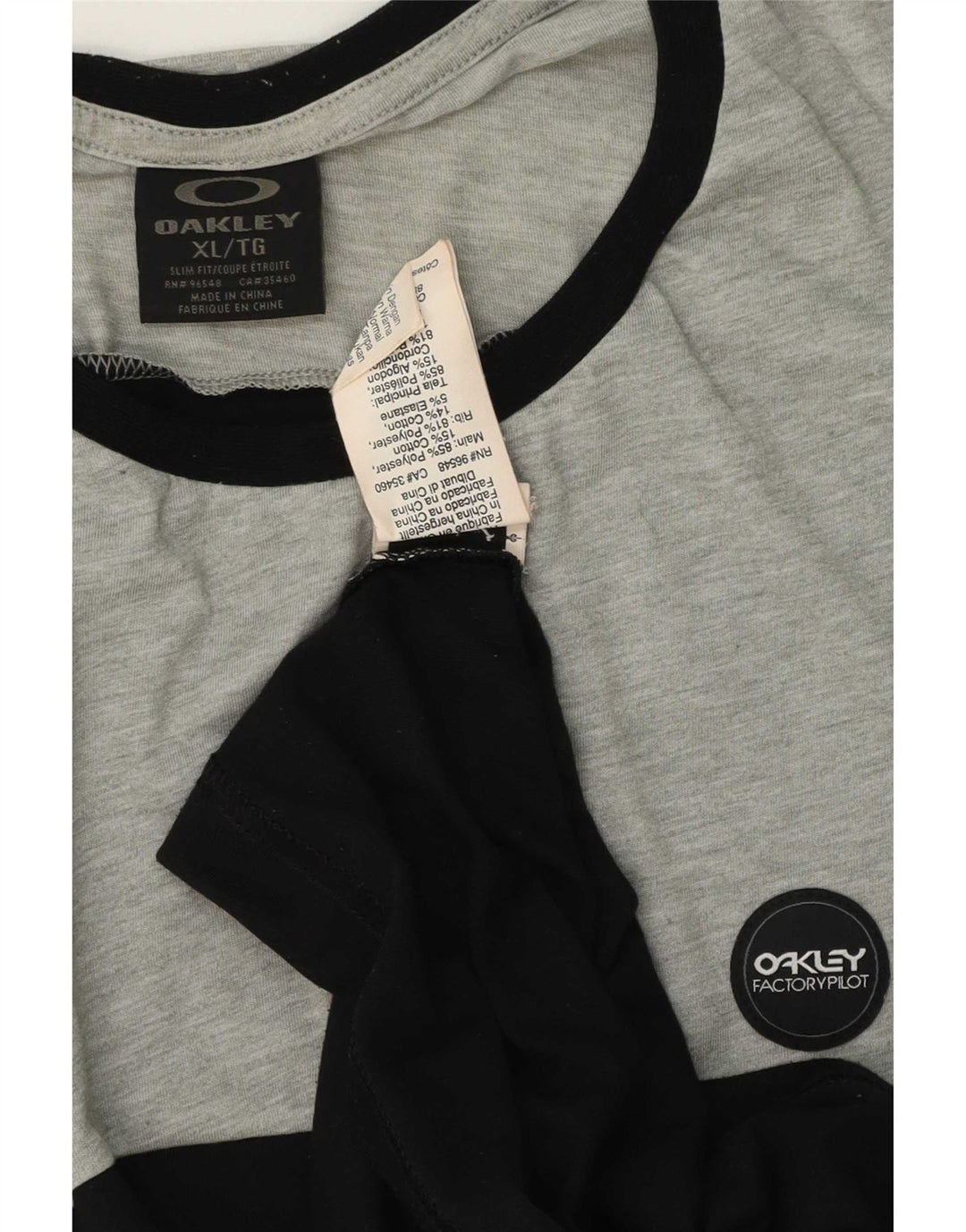 Мужская футболка Oakley Top XL, черная, полиэстер с цветными блоками
