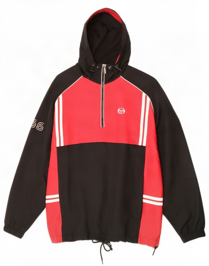Мужская спортивная куртка с капюшоном Sergio Tacchini, большая черная цветная блокировка