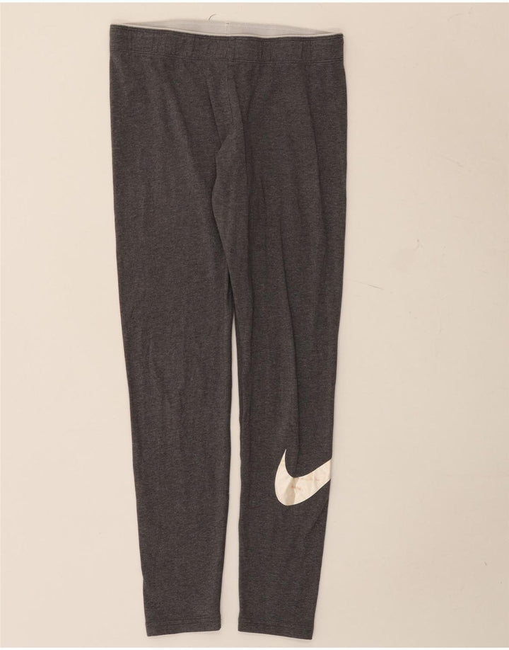 Женские леггинсы с рисунком Nike UK 12, хлопок среднего серого цвета с крапинками