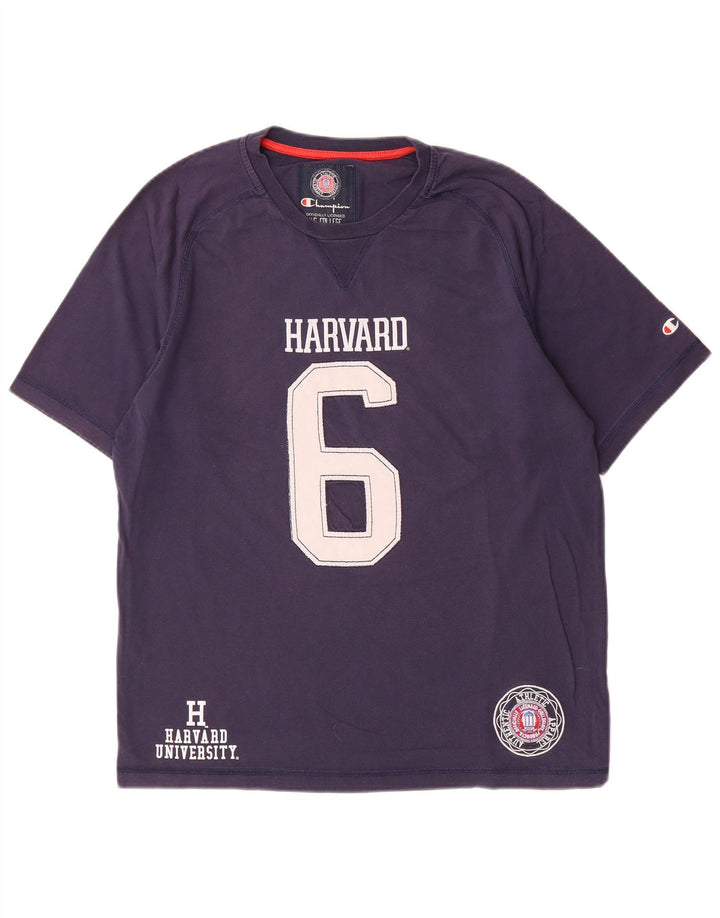 Мужская футболка Champion Harvard с рисунком, средний темно-синий