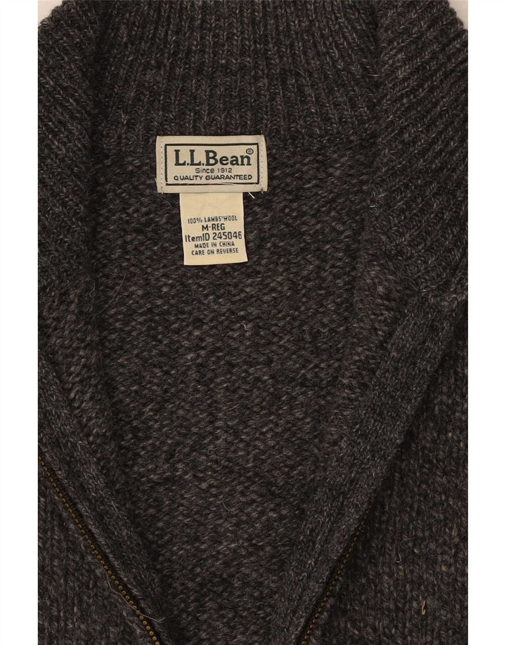 Мужской кардиган L.L.Bean свитер среднего серого цвета с крапинками из овечьей шерсти
