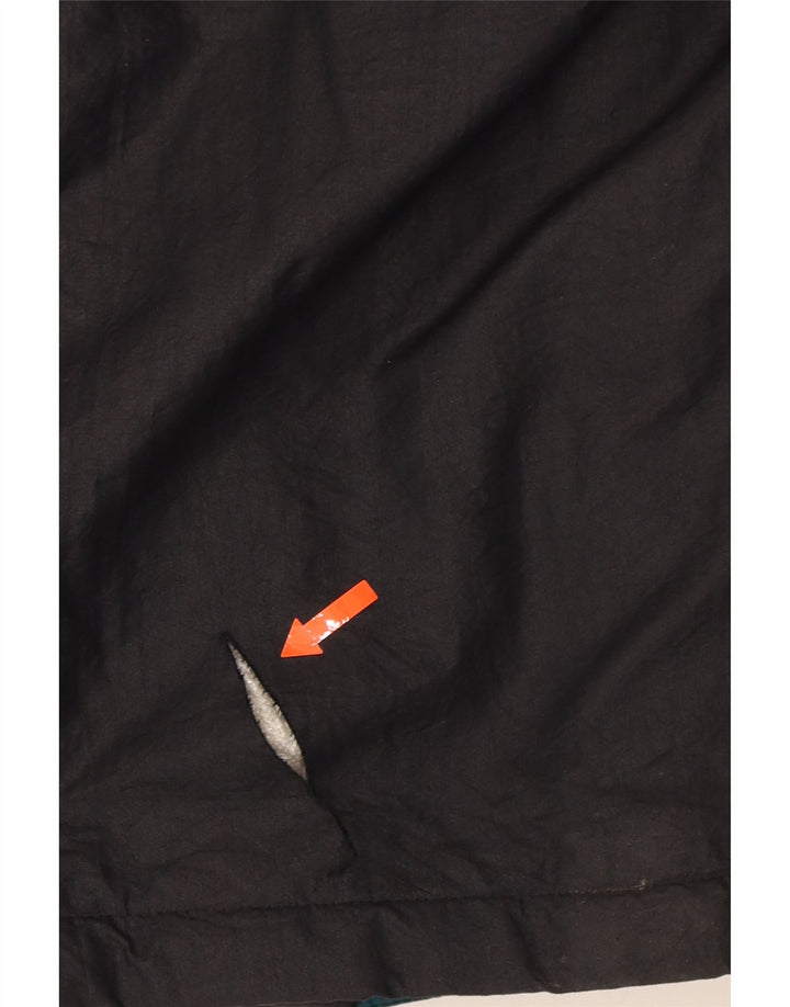 YESSICA Womens Hooded Windbreaker Coat UK 14 Medium Black Nylon Vintage Yessica and Second-Hand Yessica from Messina Hembry 