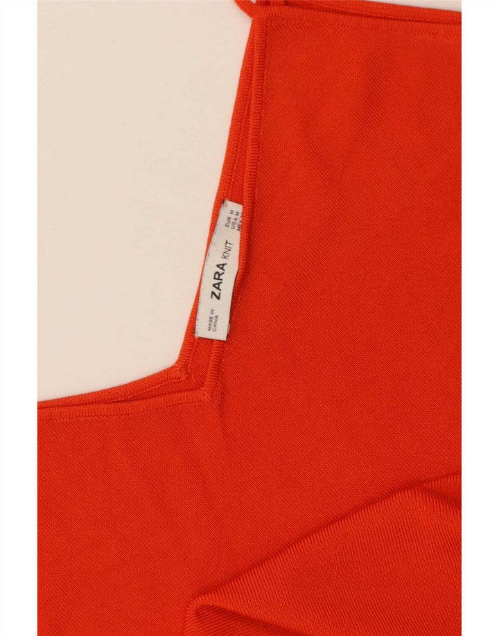 Женский топ на бретелях Zara UK 12, средний красный