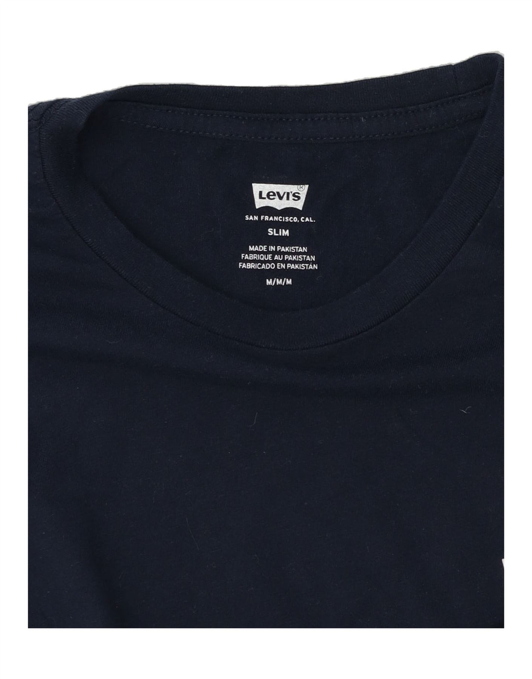 LEVI'S Mens Slim T-Shirt Top Medium Navy Blue Vintage Levi's and Second-Hand Levi's from Messina Hembry 