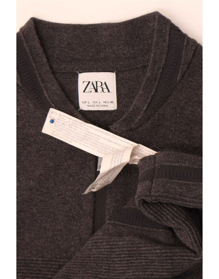 Мужской кардиган Zara, хлопковый свитер в большую серую полоску