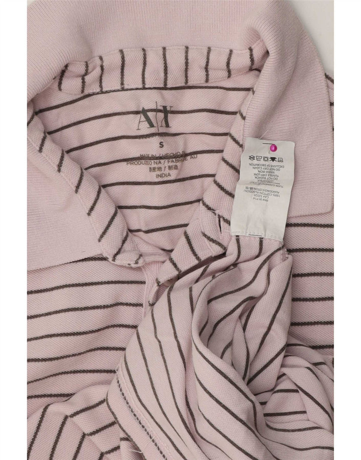 Мужская рубашка-поло Armani Exchange, хлопковая маленькая розовая полоска