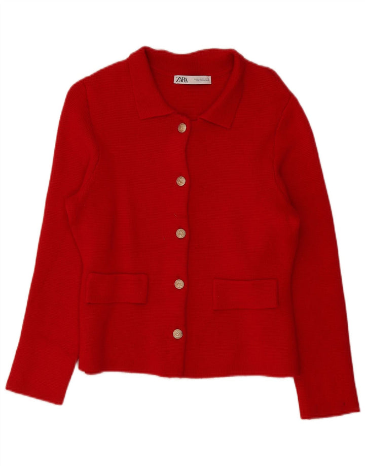 Женский кардиган Zara UK 14, средний красный вискоза