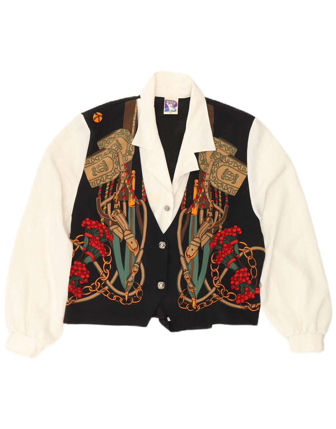 YESSICA Женская блузка-рубашка с рисунком EU 42, большая черная цветная блокировка