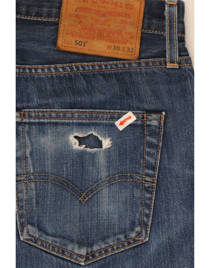 Мужские прямые джинсы Levi's 501 W30 L32 синие, хлопок