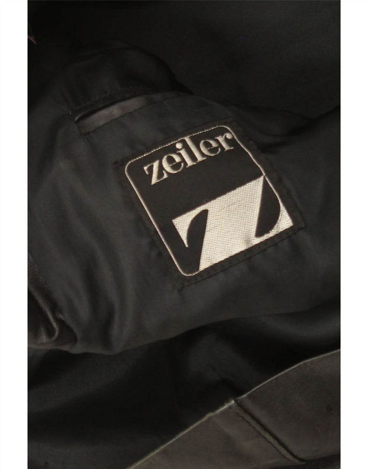 Мужская кожаная куртка Zeiler UK 40, большая черная