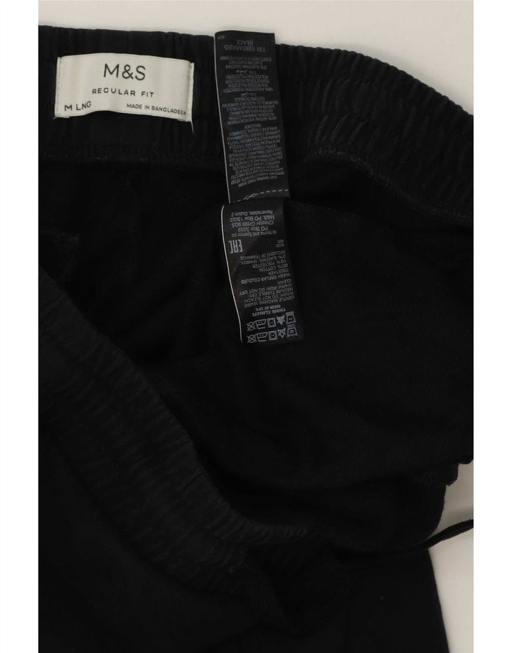 Мужские спортивные брюки стандартного кроя Marks & Spencer, хлопковые, среднего размера, черные