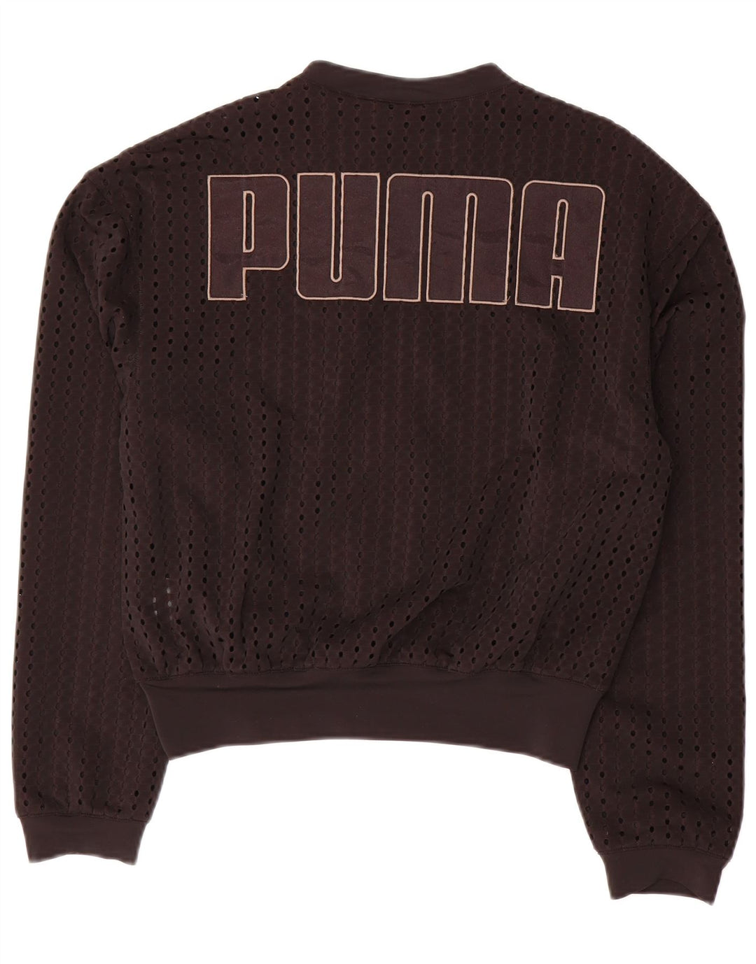 PUMA Женский укороченный спортивный костюм оверсайз с графическим рисунком, верхняя куртка UK 10, маленький черный