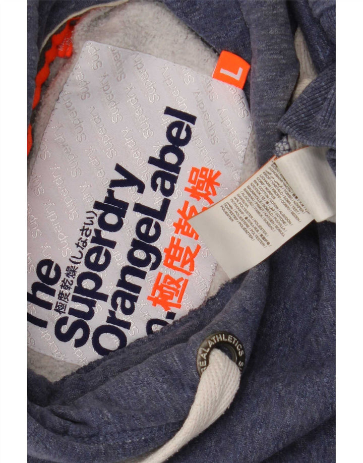 Мужской джемпер с капюшоном Superdry, большой размер, темно-синий, хлопок
