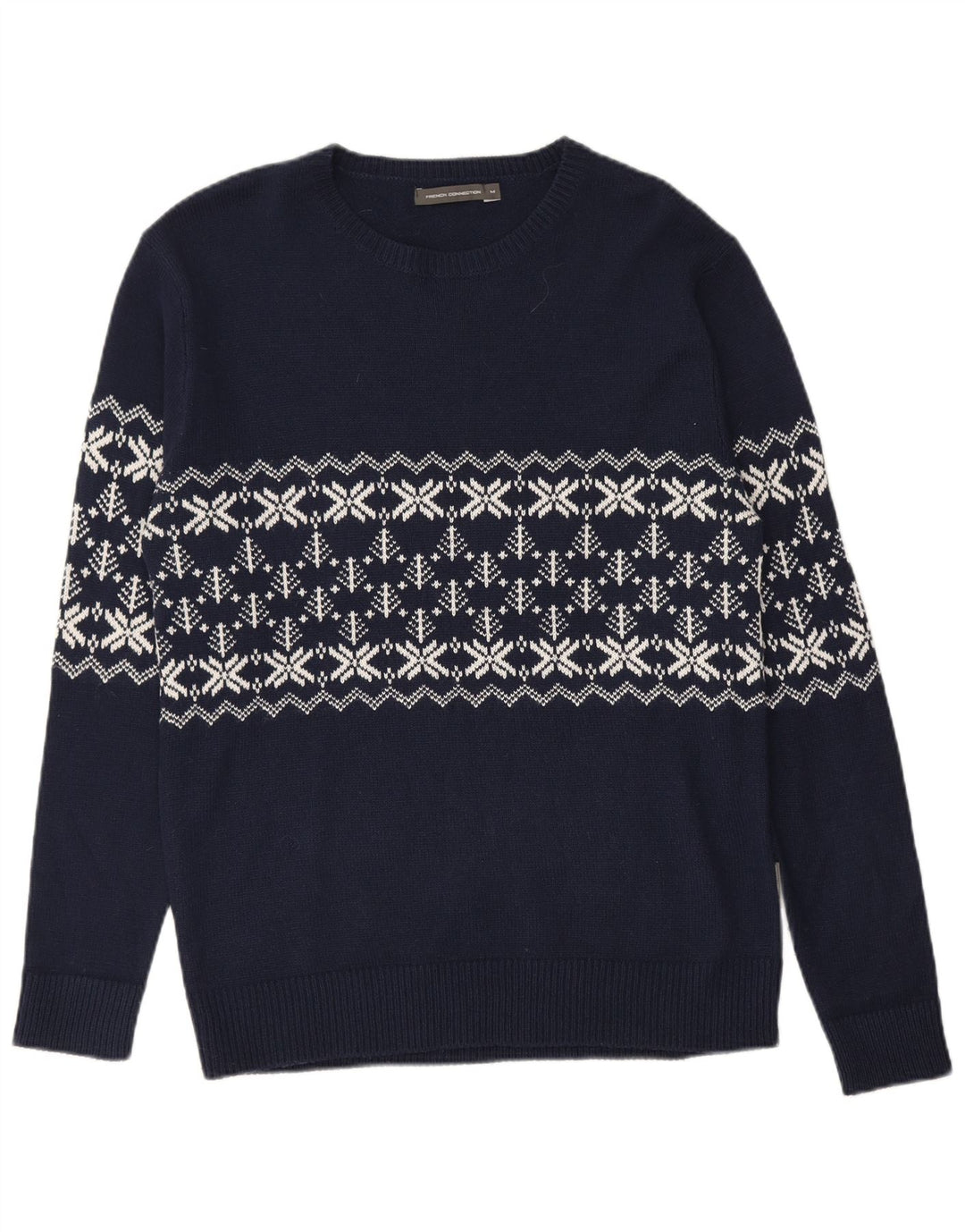 Мужской джемпер с круглым вырезом FRENCH CONNECTION, средний темно-синий Fair Isle