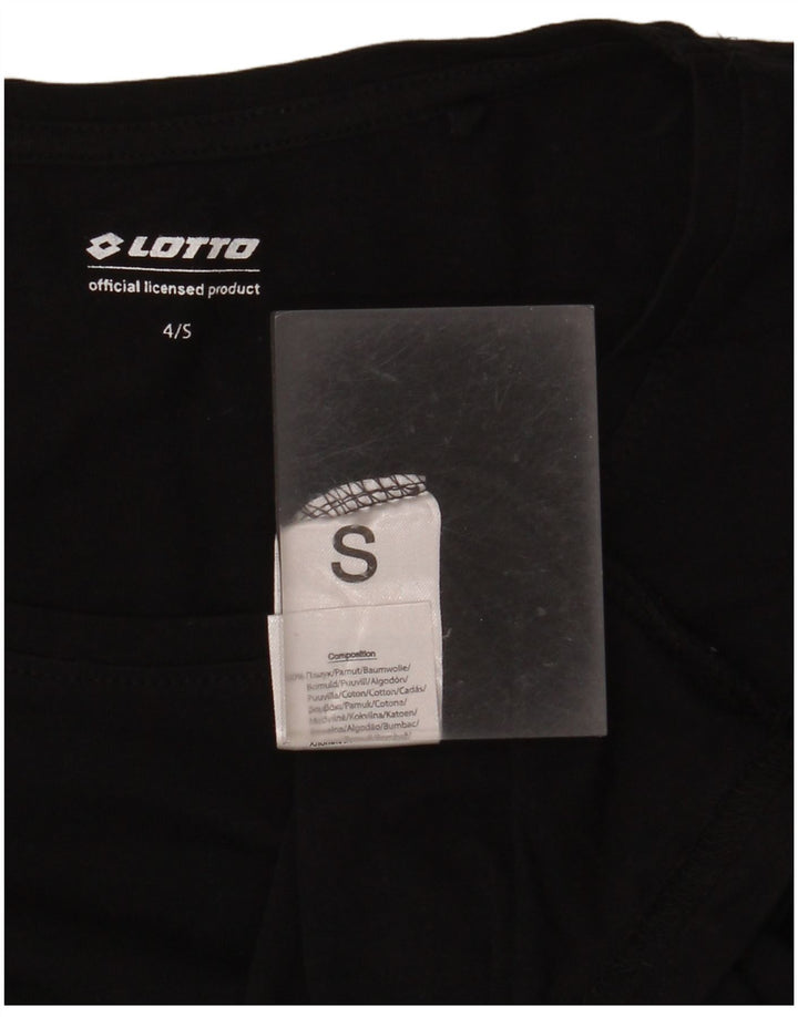 LOTTO Женский топ с длинным рукавом UK 10, маленький черный хлопок