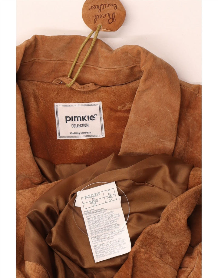 Женская укороченная замшевая куртка Pimkie EU 38, кожа среднего коричневого цвета