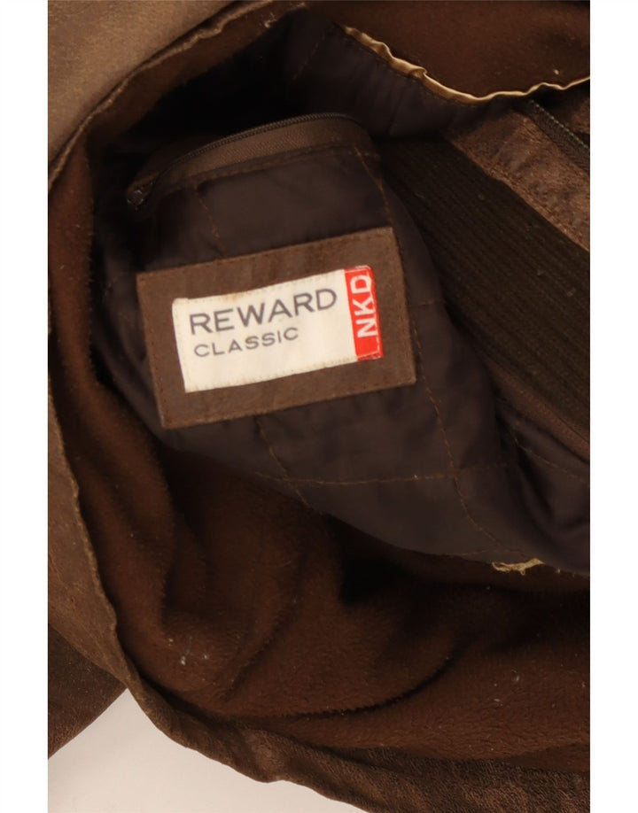 REWARD Мужская кожаная куртка UK 40, большая коричневая кожа