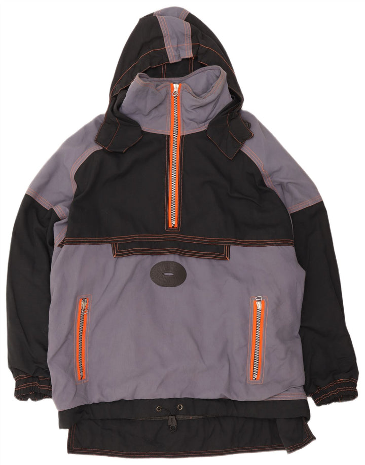 Мужская лыжная куртка Ellesse с капюшоном UK 42 XL, серая с цветными блоками, полиамид
