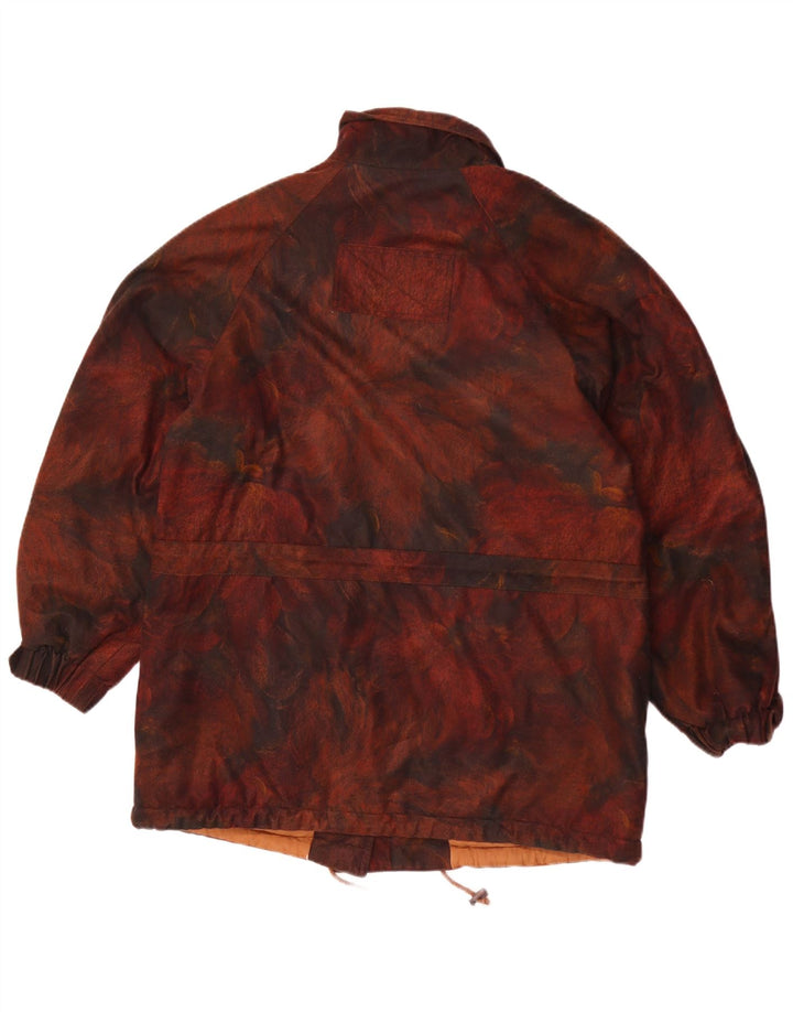 Винтажная женская ветровка, Великобритания, 18 XL, коричневый полиэстер с цветочным принтом