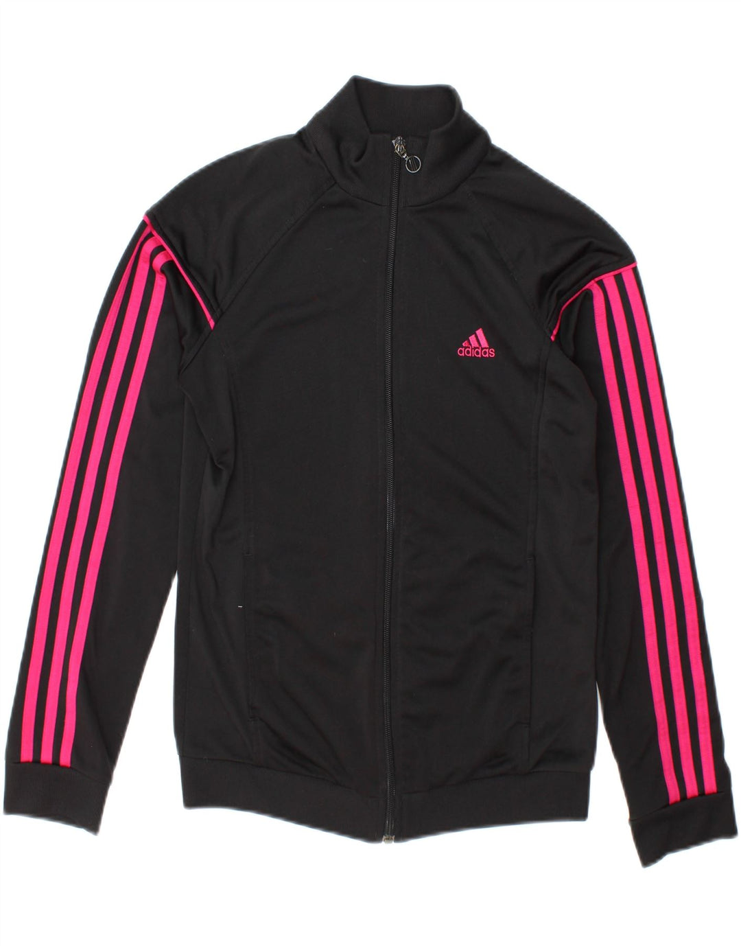 Женский спортивный костюм Adidas с графическим рисунком, верхняя куртка, Великобритания, маленький размер 8/10, черный полиэстер