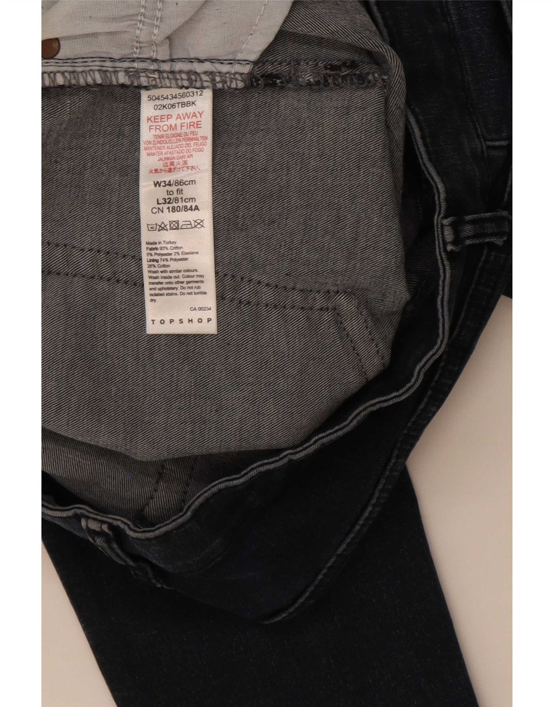 Женские джинсы скинни Topshop W34 L32 Темно-синий полиэстер
