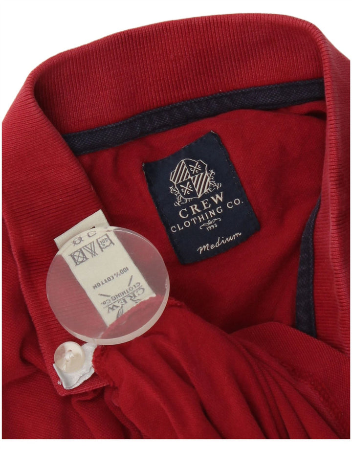 Crew Clothing Мужская рубашка поло среднего красного цвета из хлопка