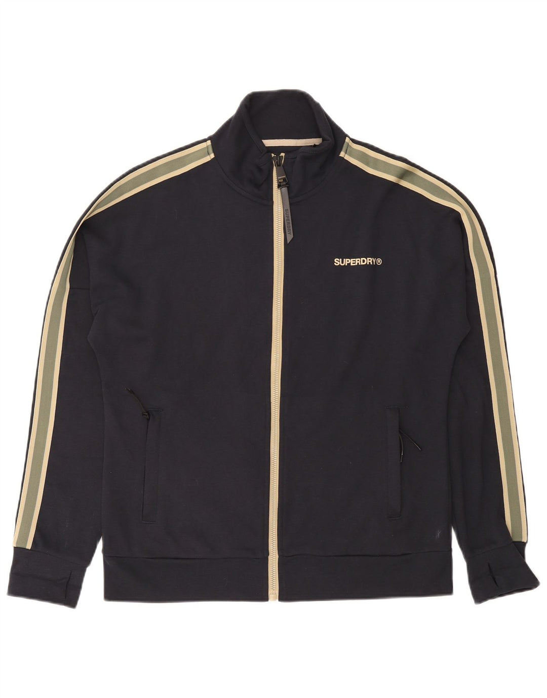 Мужской спортивный костюм Superdry, верхняя куртка, средний черный, хлопок с цветными блоками