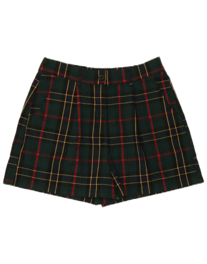 Женские шорты чинос Nice & Chic, большие размеры, полиэстер в зеленую клетку W32