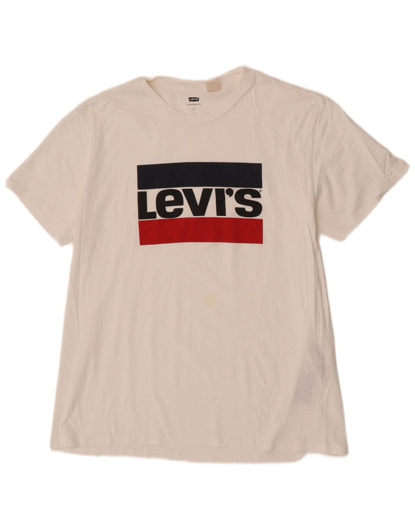 Мужская футболка с рисунком Levi's, топ XL, белый хлопок
