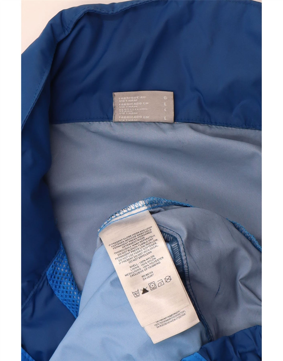 Мужская дождевик COLUMBIA UK 40, большой синий нейлон с цветными блоками