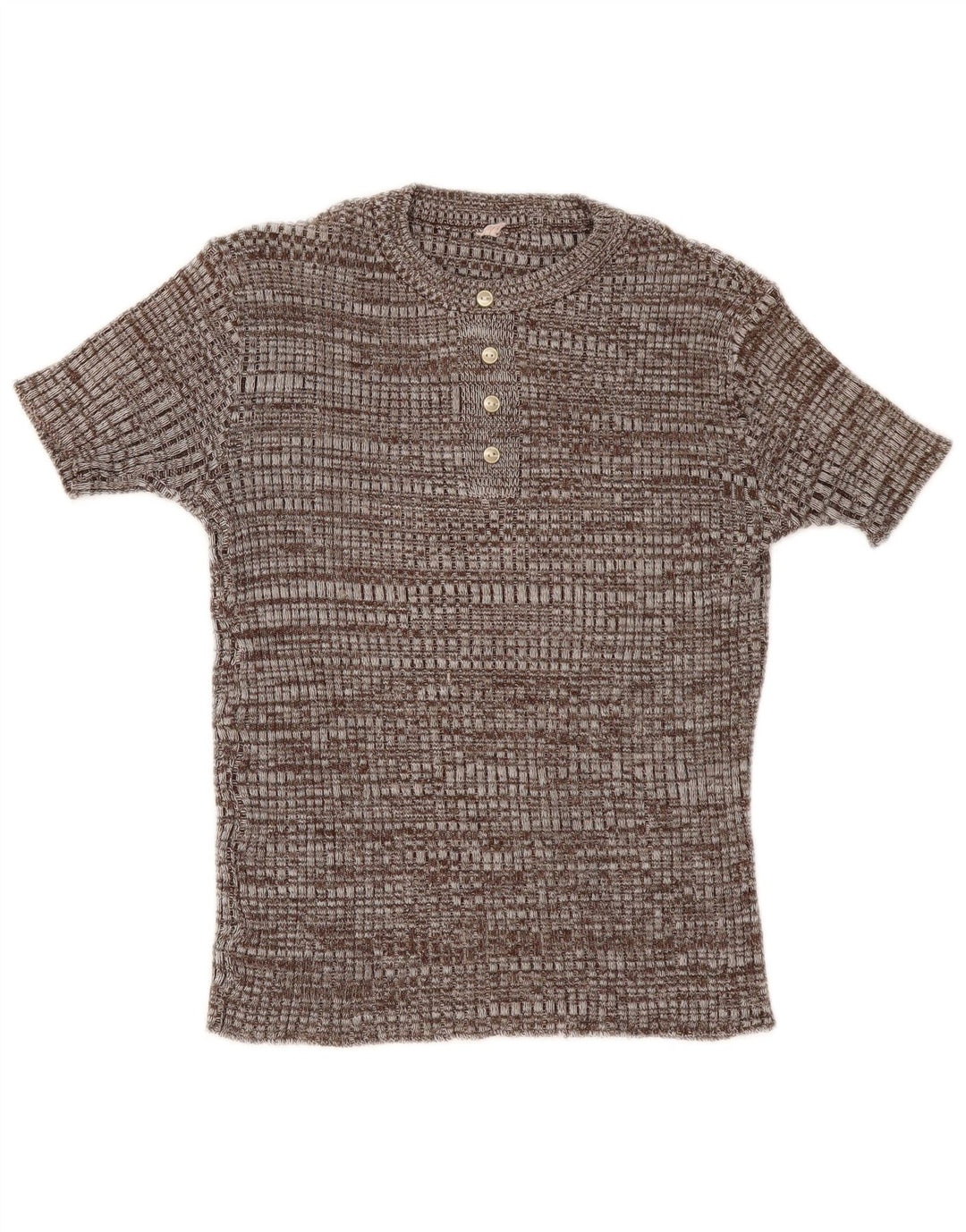 Винтажная женская футболка Top UK 12, средний коричневый в крапинку
