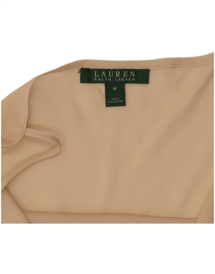 RALPH LAUREN Womens Cami Top UK 12 Medium Beige Polyester