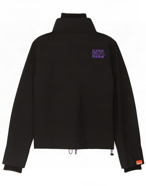 Superdry Женская дождевик Windcheater UK 14, большой черный нейлон