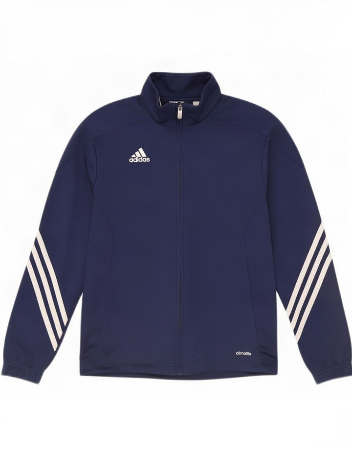 Спортивный костюм Adidas Climalite для мальчиков, верхняя куртка 11–12 лет, темно-синий полиэстер