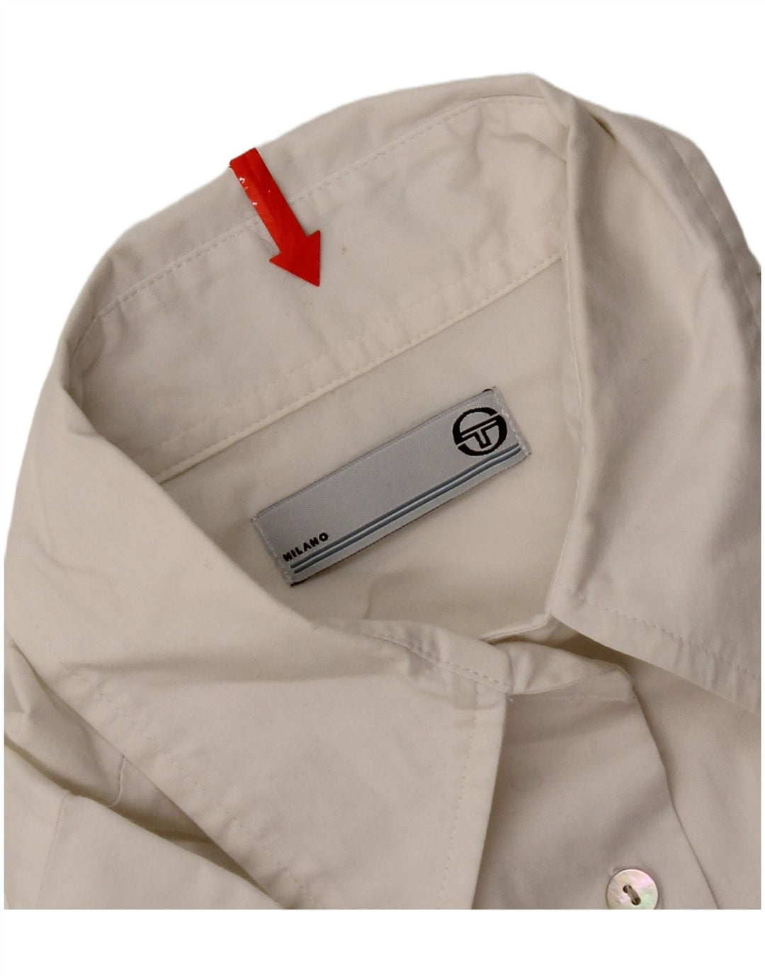 Женская рубашка Sergio Tacchini UK 14, большая белая хлопковая