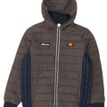 Ellesse Утепленная куртка с капюшоном для мальчиков 12–13 лет Серая нейлоновая с цветными блоками