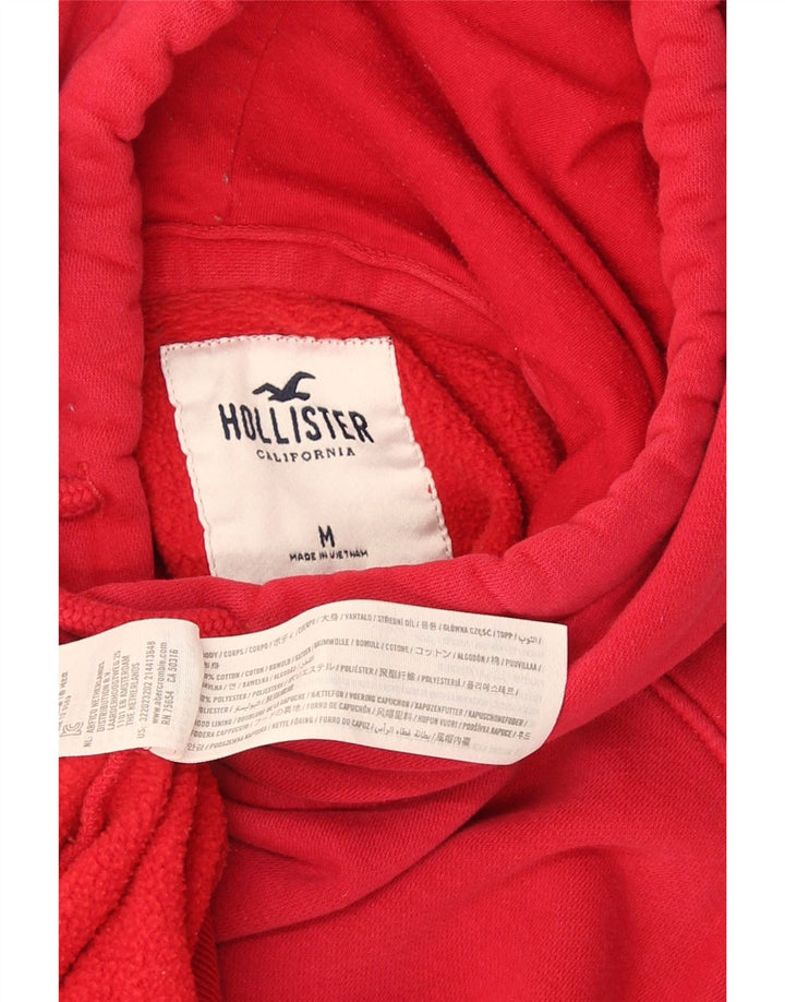 Hollister Мужской джемпер с капюшоном среднего красного цвета, хлопок
