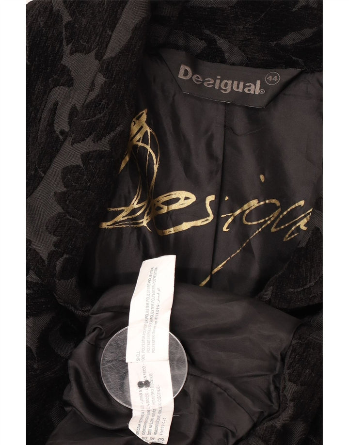 Женское пальто Desigual EU 44 XL, черный полиэстер с цветочным принтом