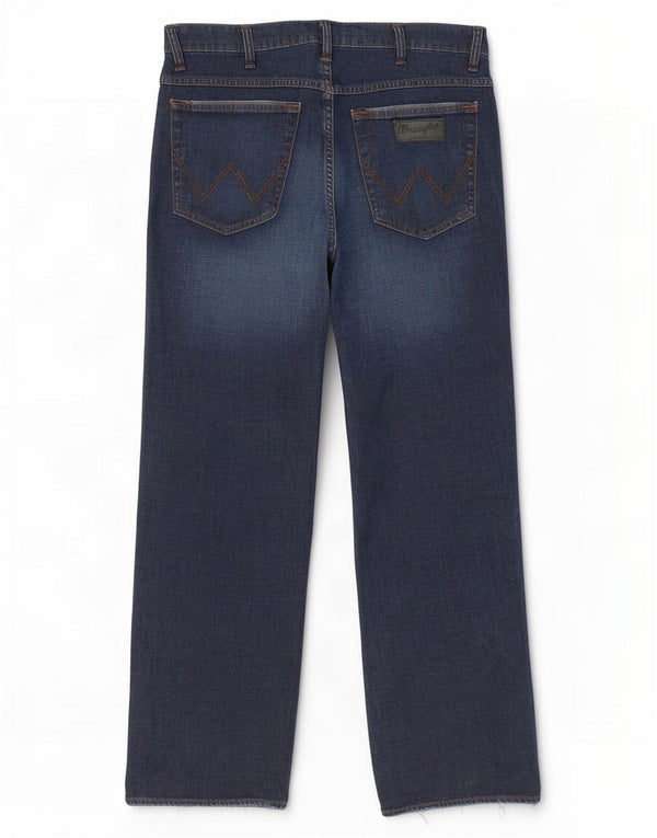 Wrangler Mens Texas Stretch Straight Jeans W34 L28 Navy Blue Cotton