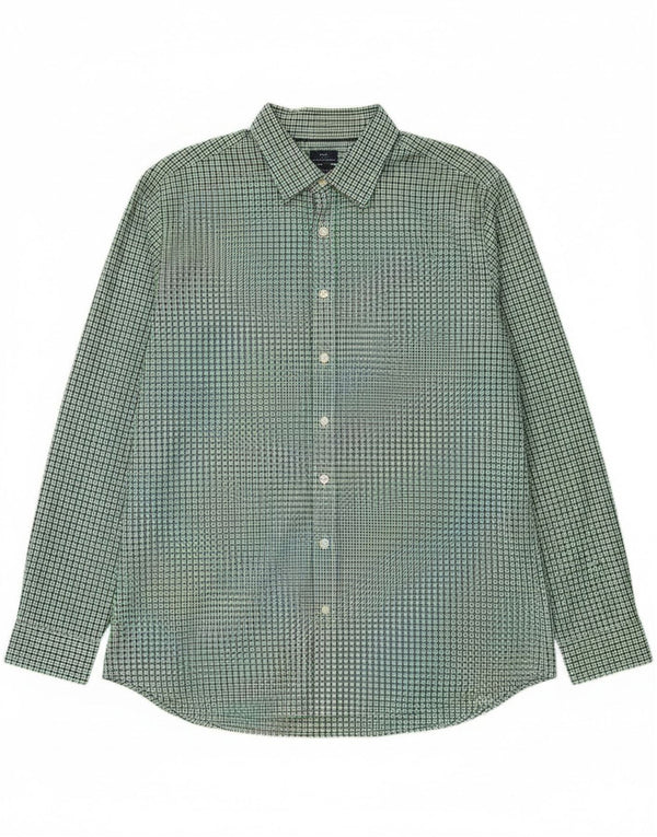 Мужская рубашка приталенного кроя Gap XL, зеленая клетка, хлопок