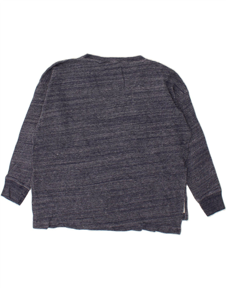 J. CREW Womens Oversized Sweatshirt Jumper UK 10 Small Navy Blue Cotton Vintage J. Crew and Second-Hand J. Crew from Messina Hembry 