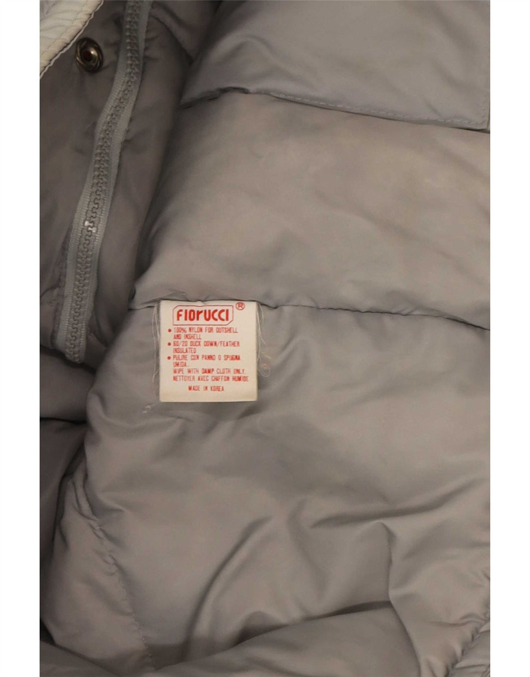 Мужская утепленная куртка Fiorucci UK 38, средний серый цвет, нейлон с цветными блоками