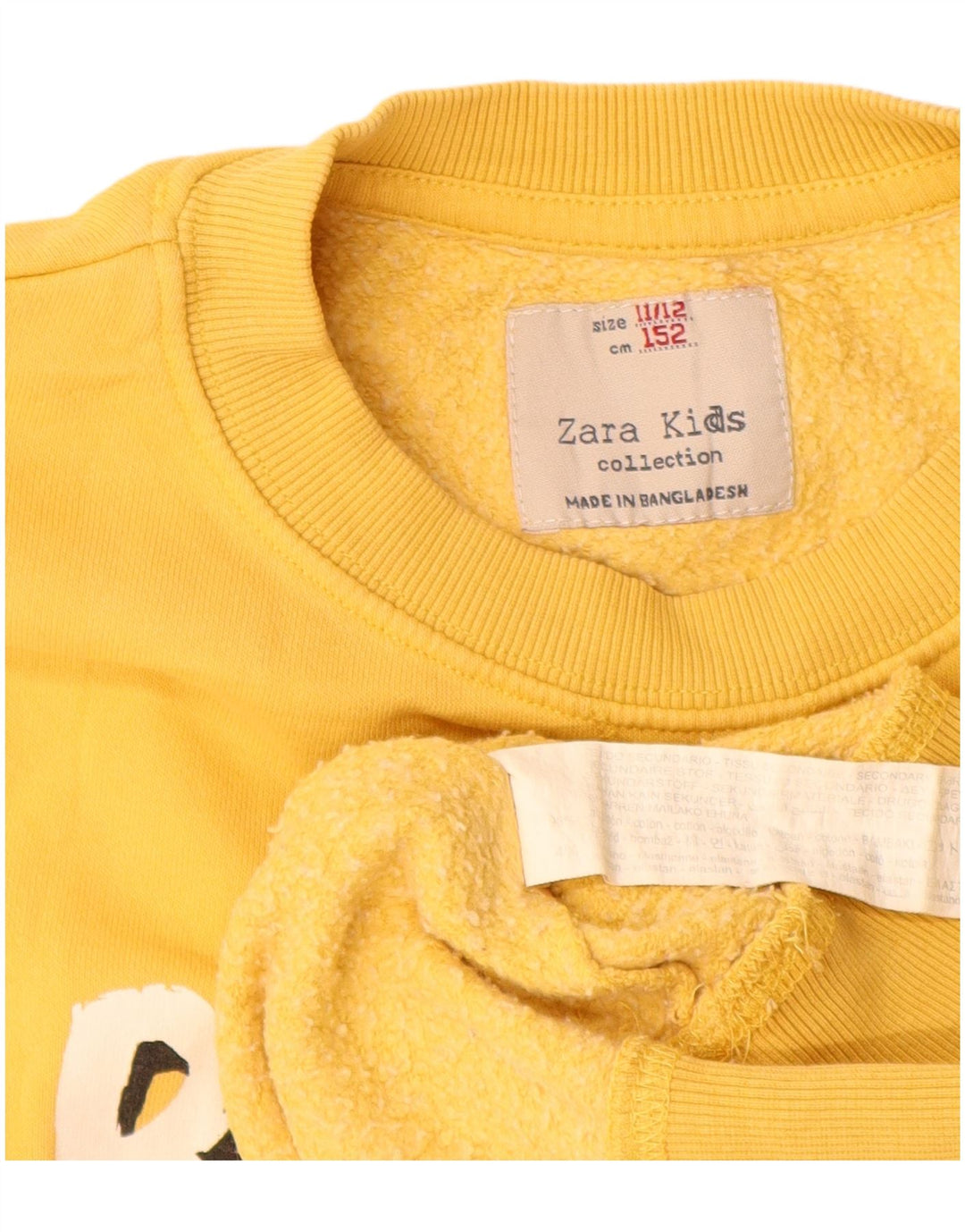 Джемпер Zara с рисунком для мальчиков, 11–12 лет, желтый хлопок