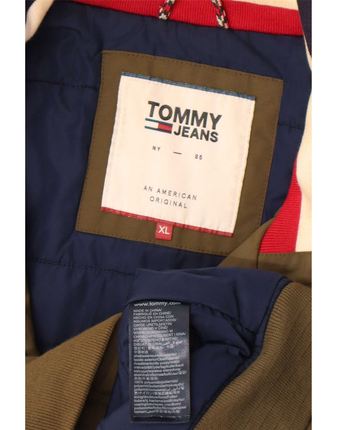 Мужская куртка-бомбер Tommy Hilfiger UK 42 XL Хаки Полиамид