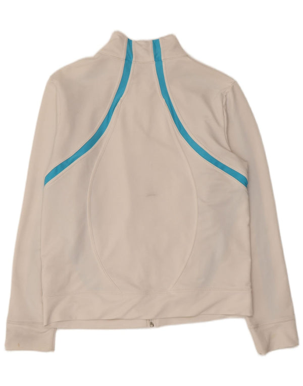 Женская верхняя куртка для сухого спортивного костюма NIKE, размер США 12/14, большой белый цвет с цветными блоками